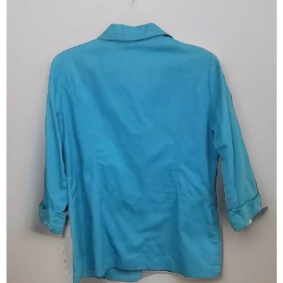 Nancy Bolen City Girl Womens Jacket SZ 6 Blue Studded Snap Up 3/4 Sleeve *Read - Picture 2 of 6